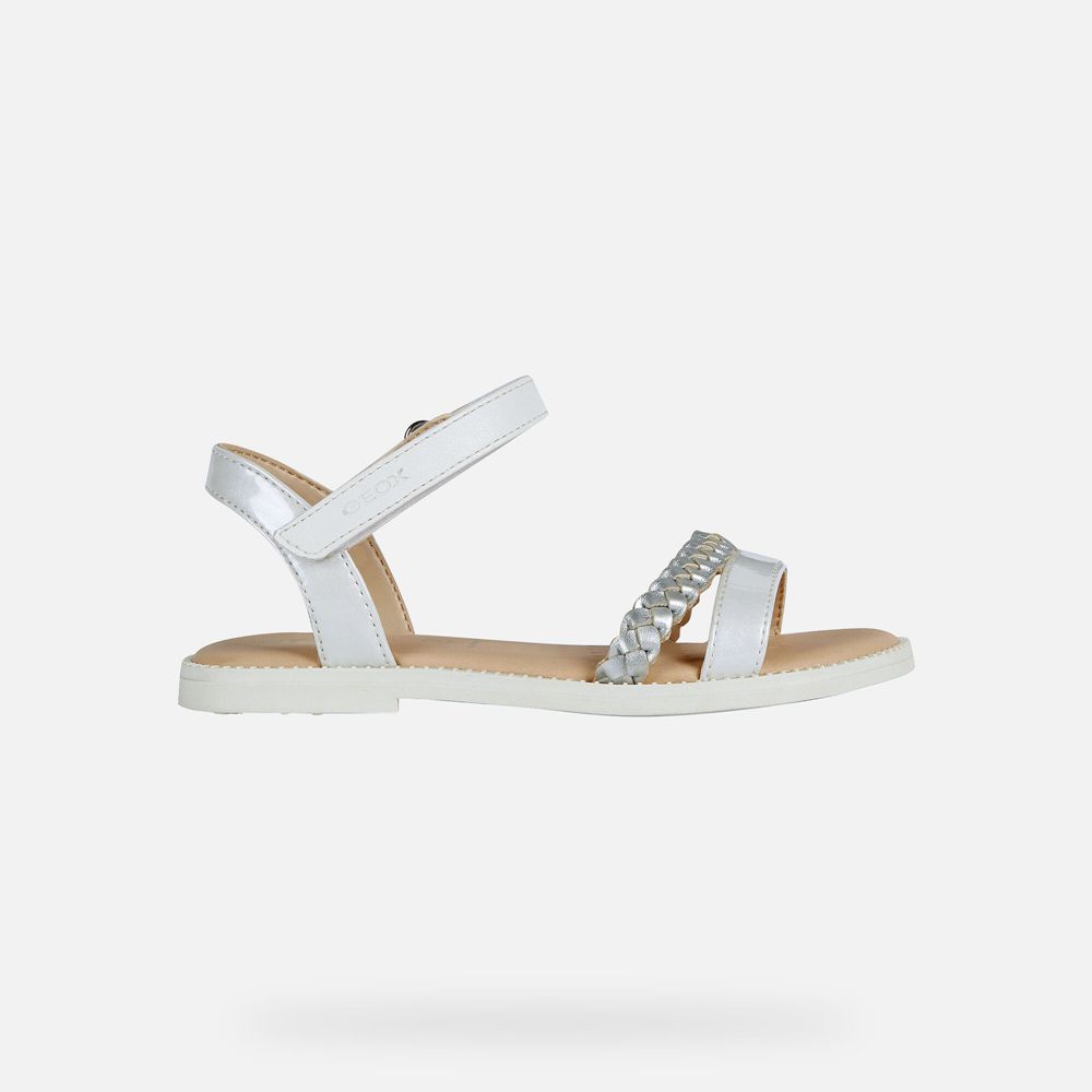 Sandalias Geox Menina Branco - Karly - QTLZX5903